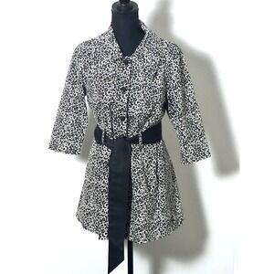 Emmalee‎ Cheetah Women's Belted Coat Dress Size (L) Coat Dress